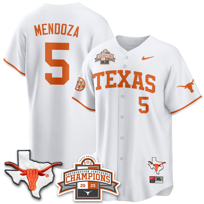 Men's Texas Baseball 2025 Southeastern Conference Champions Jersey - All Stitched