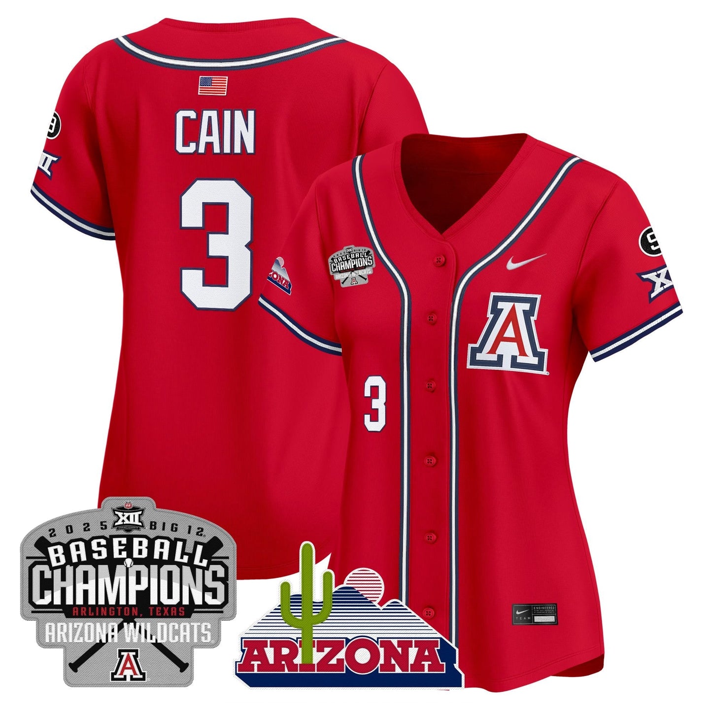 Women's Arizona Wildcats 2025 Big 12 Champions Vapor Premier Limited Jersey - All Stitched