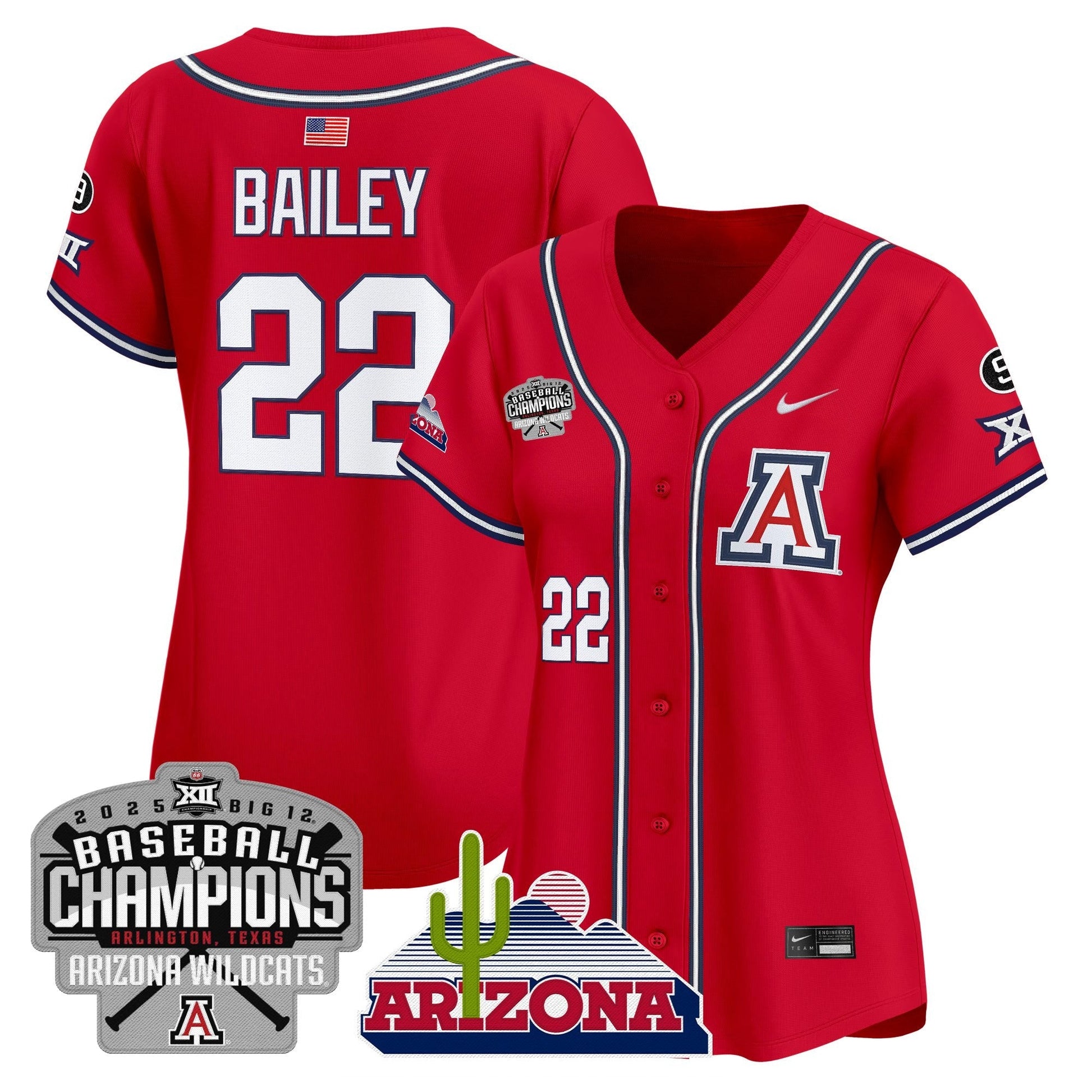 Women's Arizona Wildcats 2025 Big 12 Champions Vapor Premier Limited Jersey - All Stitched