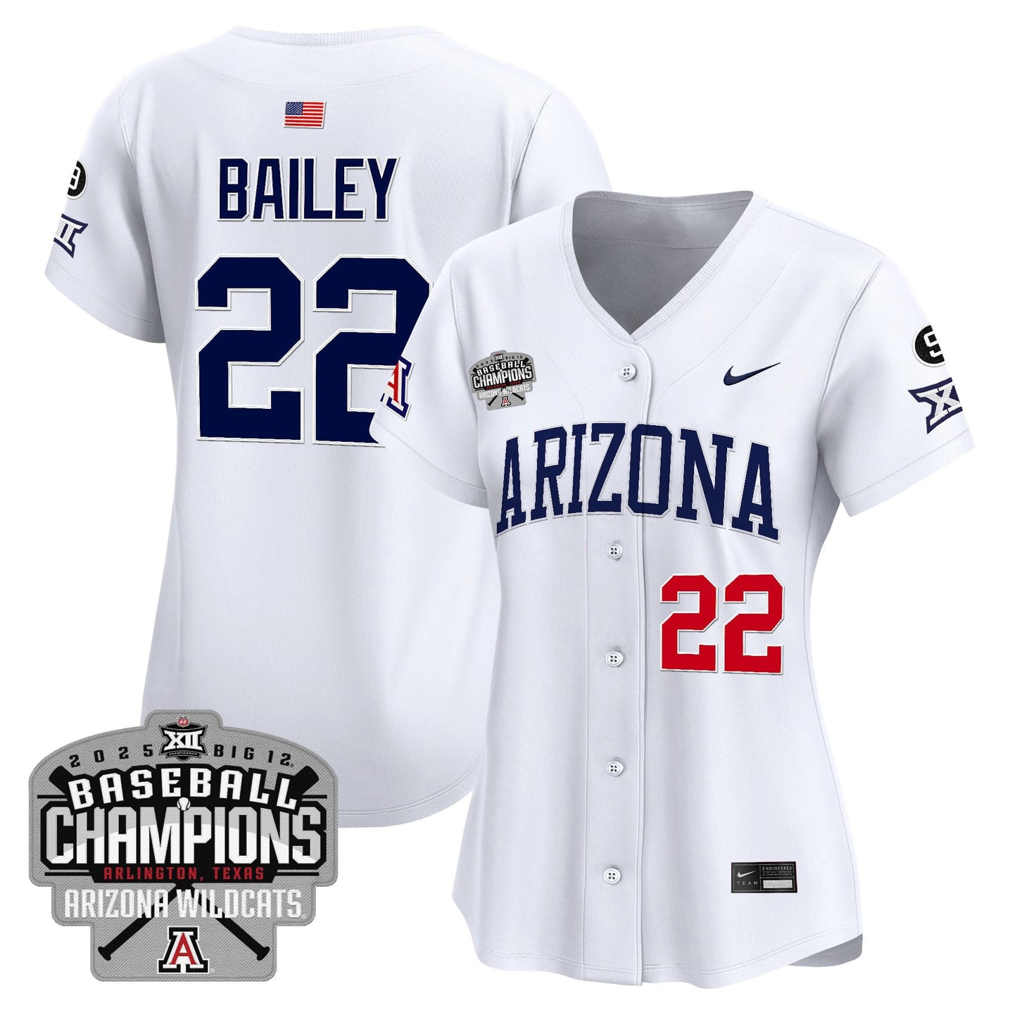 Women's Arizona Wildcats 2025 Big 12 Champions Vapor Premier Limited Jersey - All Stitched