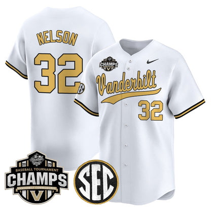 Men's Vanderbilt Commodores 2025 SEC Conference Tournament Champions Vapor Premier Limited Jersey - All Stitched