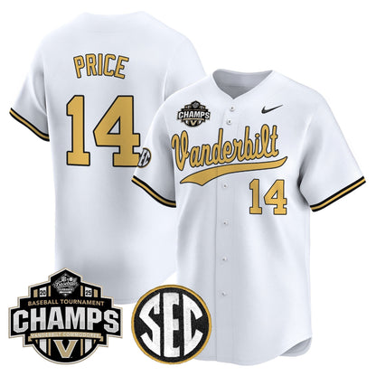 Men's Vanderbilt Commodores 2025 SEC Conference Tournament Champions Vapor Premier Limited Jersey - All Stitched
