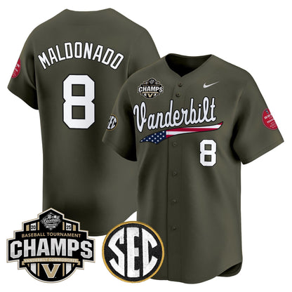 Men's Vanderbilt Commodores 2025 SEC Conference Tournament Champions Vapor Premier Limited Jersey - All Stitched
