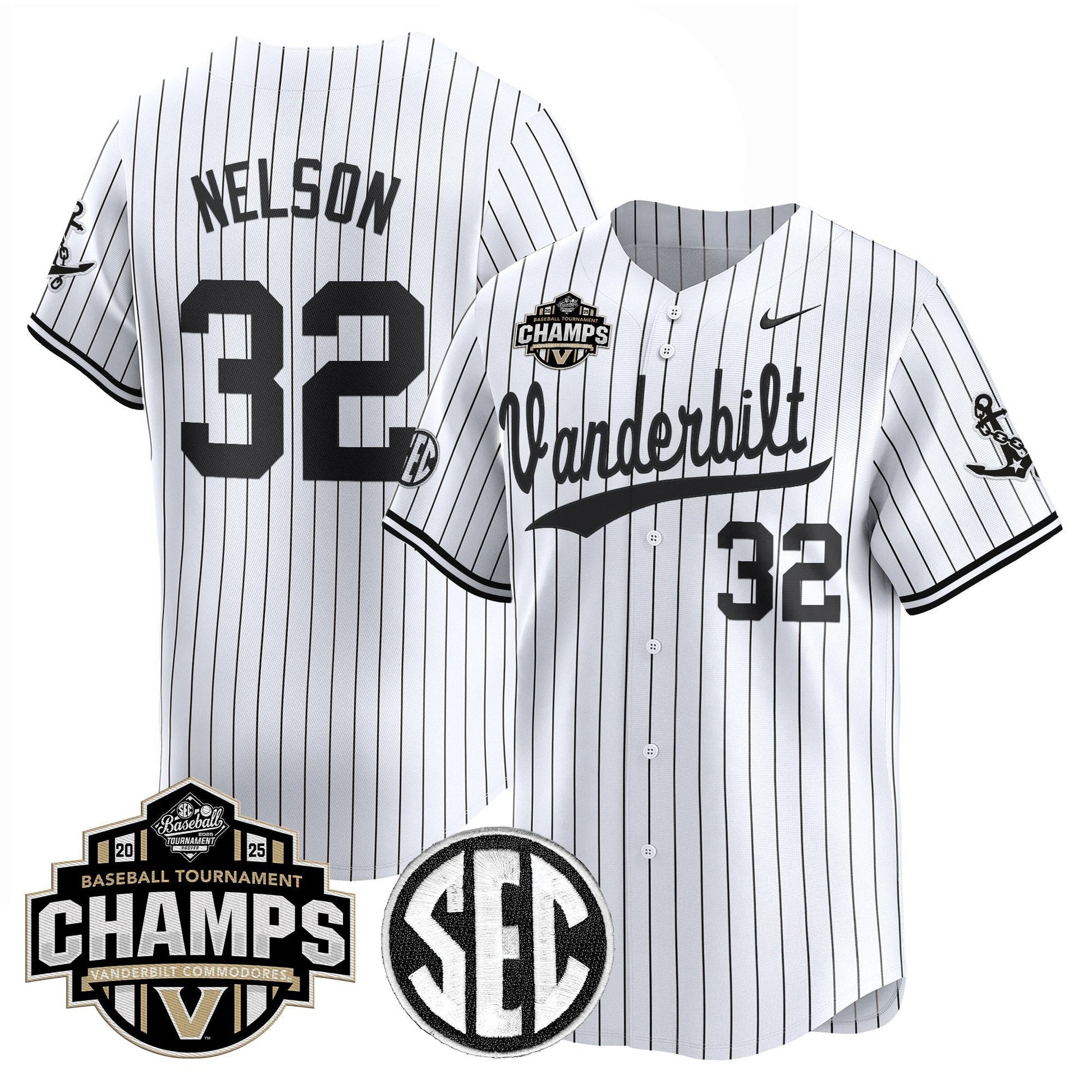 Men's Vanderbilt Commodores 2025 SEC Conference Tournament Champions Vapor Premier Limited Jersey - All Stitched