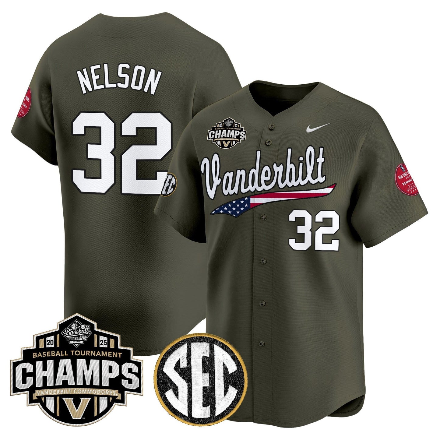 Men's Vanderbilt Commodores 2025 SEC Conference Tournament Champions Vapor Premier Limited Jersey - All Stitched