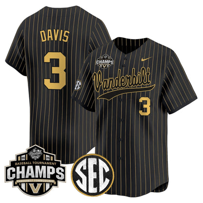 Men's Vanderbilt Commodores 2025 SEC Conference Tournament Champions Vapor Premier Limited Jersey - All Stitched
