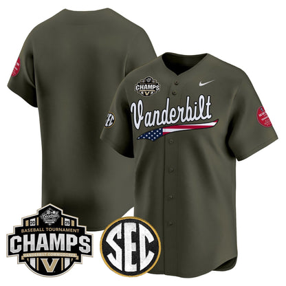 Men's Vanderbilt Commodores 2025 SEC Conference Tournament Champions Vapor Premier Limited Jersey - All Stitched
