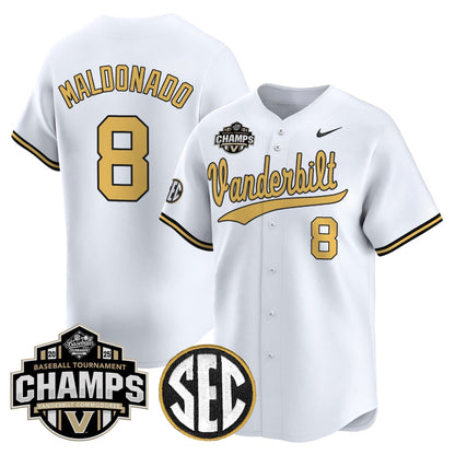 Men's Vanderbilt Commodores 2025 SEC Conference Tournament Champions Vapor Premier Limited Jersey - All Stitched