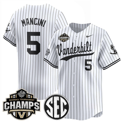 Men's Vanderbilt Commodores 2025 SEC Conference Tournament Champions Vapor Premier Limited Jersey - All Stitched