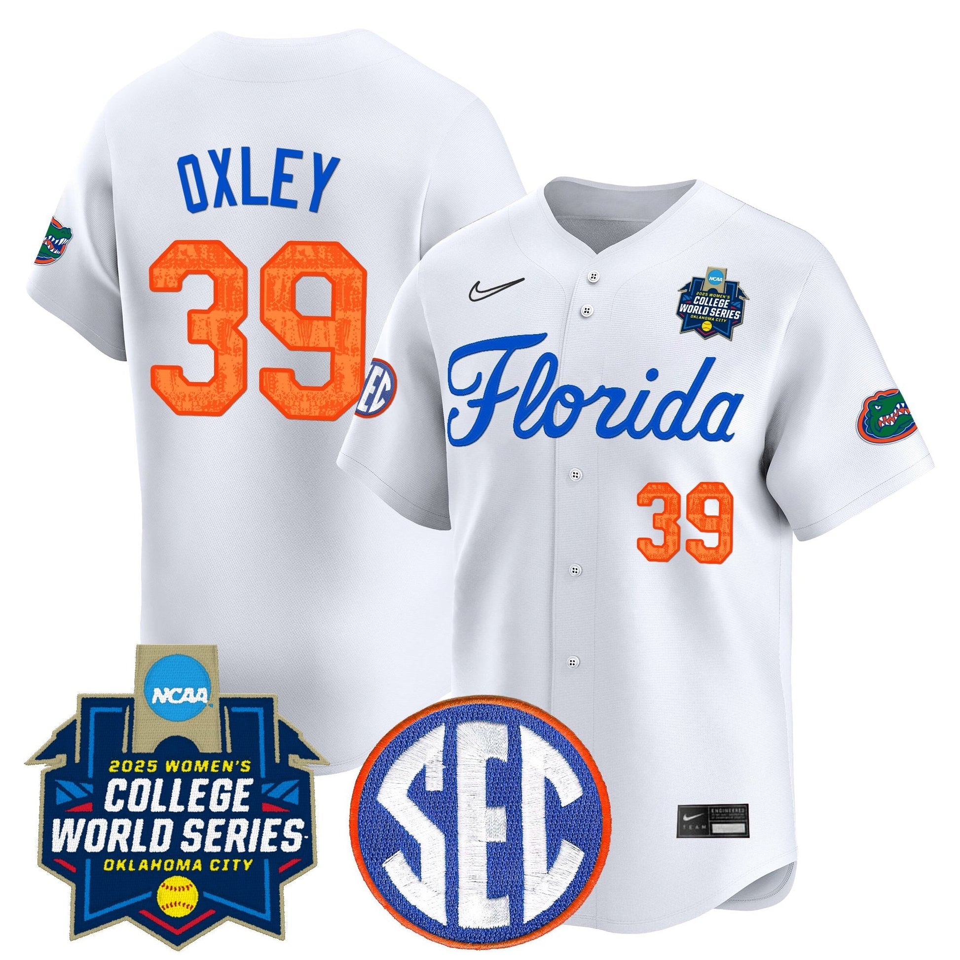Men's Size - Florida Gators Softball 2025 World Series (WCWS) Vapor Premier Limited Jersey - All Stitched