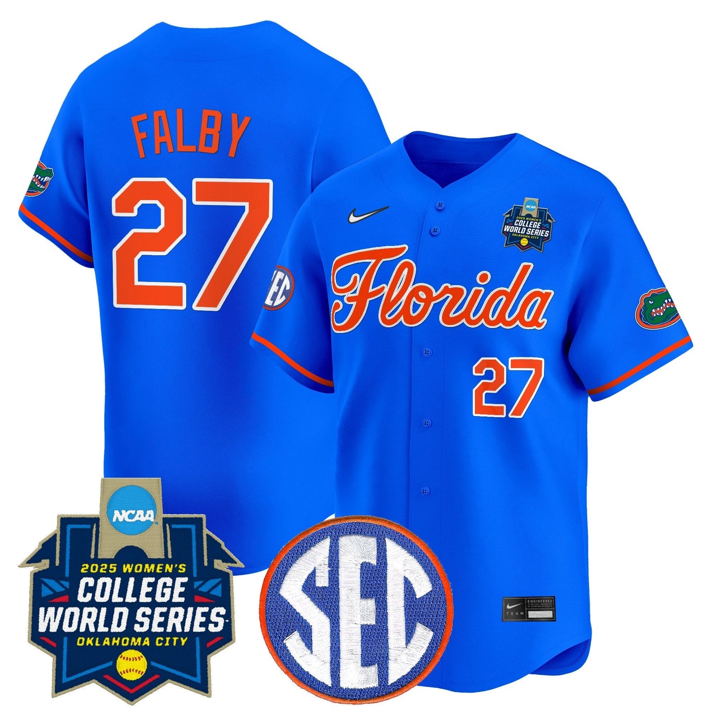 Men's Size - Florida Gators Softball 2025 World Series (WCWS) Vapor Premier Limited Jersey - All Stitched