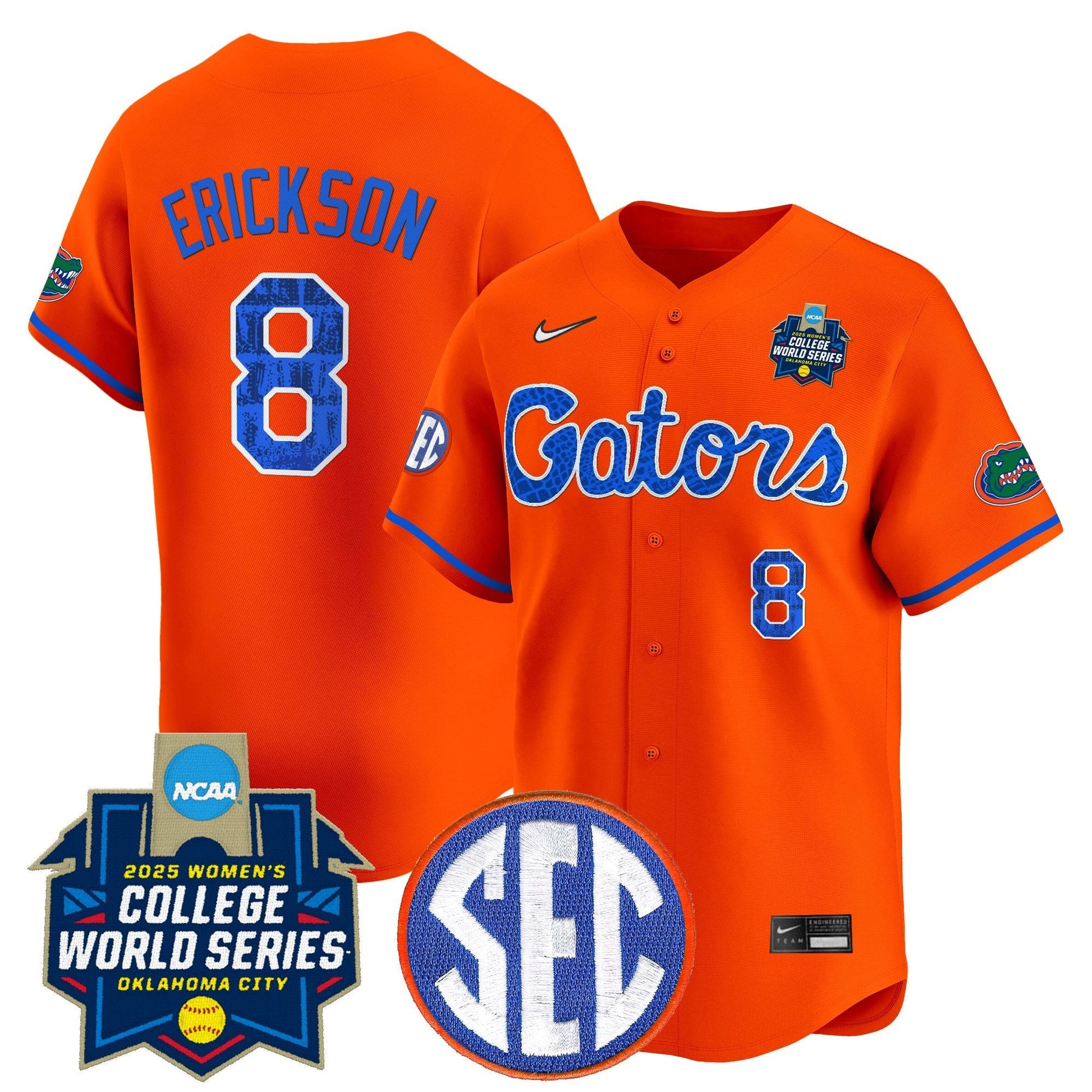 Men's Size - Florida Gators Softball 2025 World Series (WCWS) Vapor Premier Limited Jersey - All Stitched