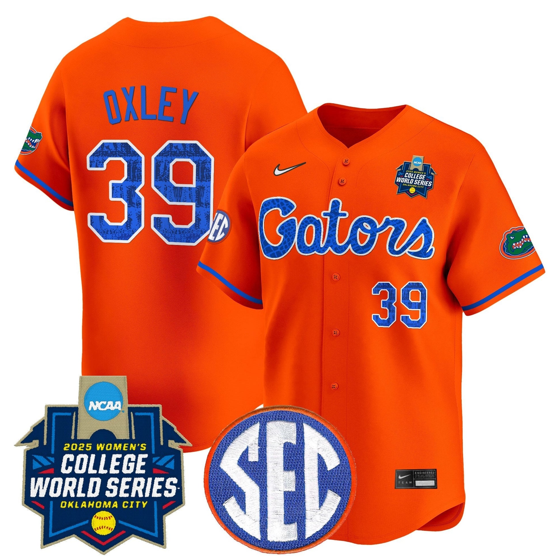 Men's Size - Florida Gators Softball 2025 World Series (WCWS) Vapor Premier Limited Jersey - All Stitched
