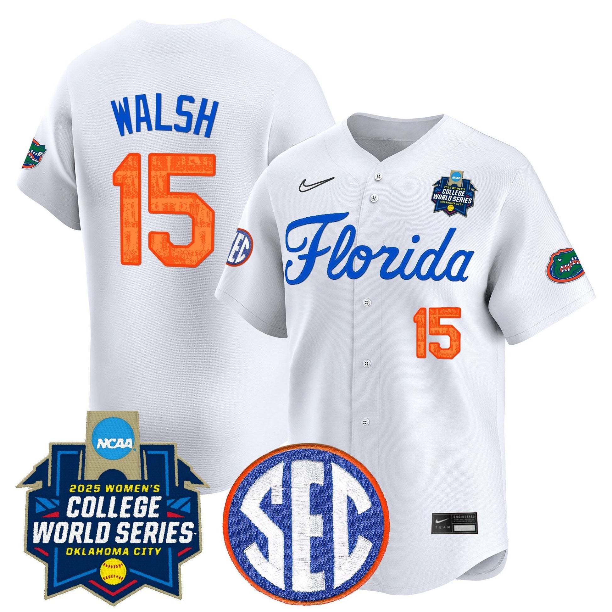 Men's Size - Florida Gators Softball 2025 World Series (WCWS) Vapor Premier Limited Jersey - All Stitched
