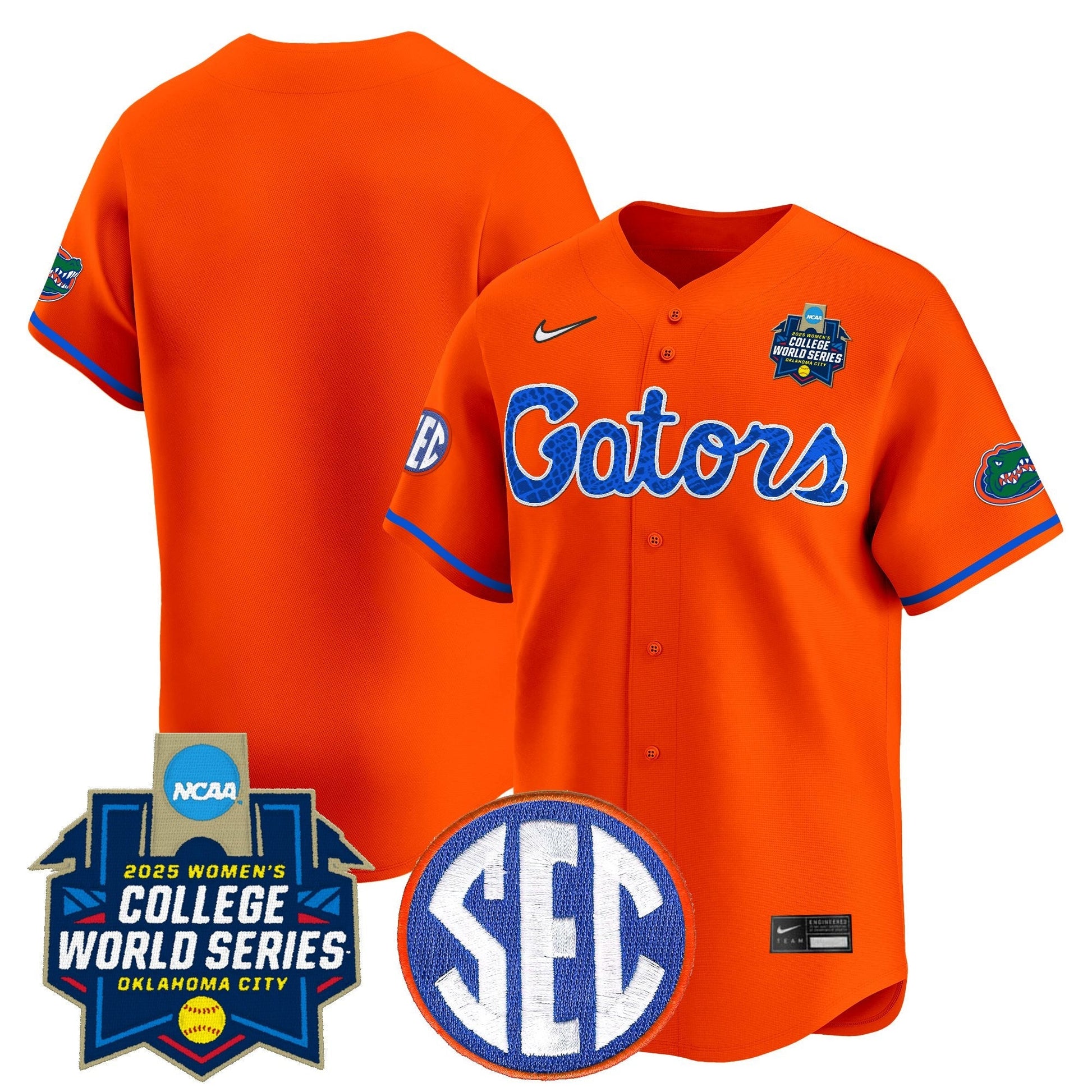 Men's Size - Florida Gators Softball 2025 World Series (WCWS) Vapor Premier Limited Jersey - All Stitched