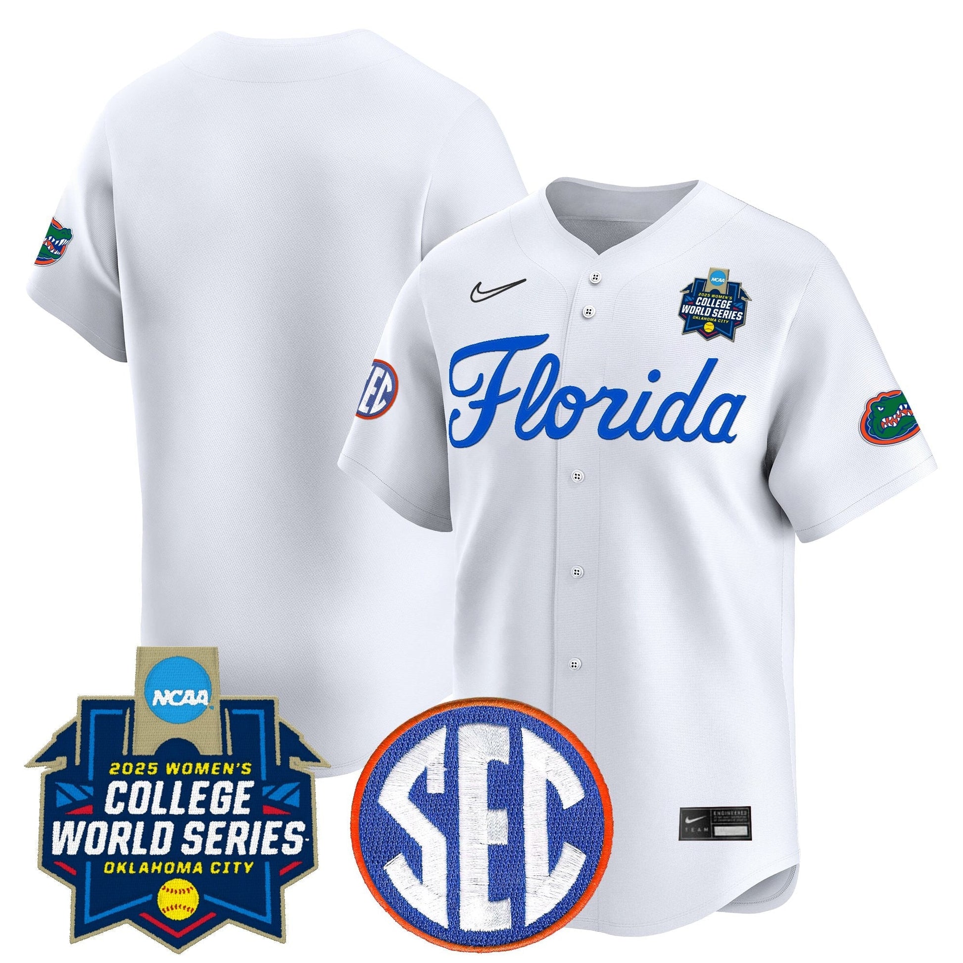 Men's Size - Florida Gators Softball 2025 World Series (WCWS) Vapor Premier Limited Jersey - All Stitched