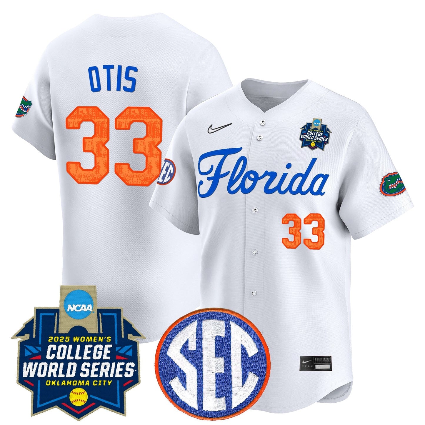 Men's Size - Florida Gators Softball 2025 World Series (WCWS) Vapor Premier Limited Jersey - All Stitched