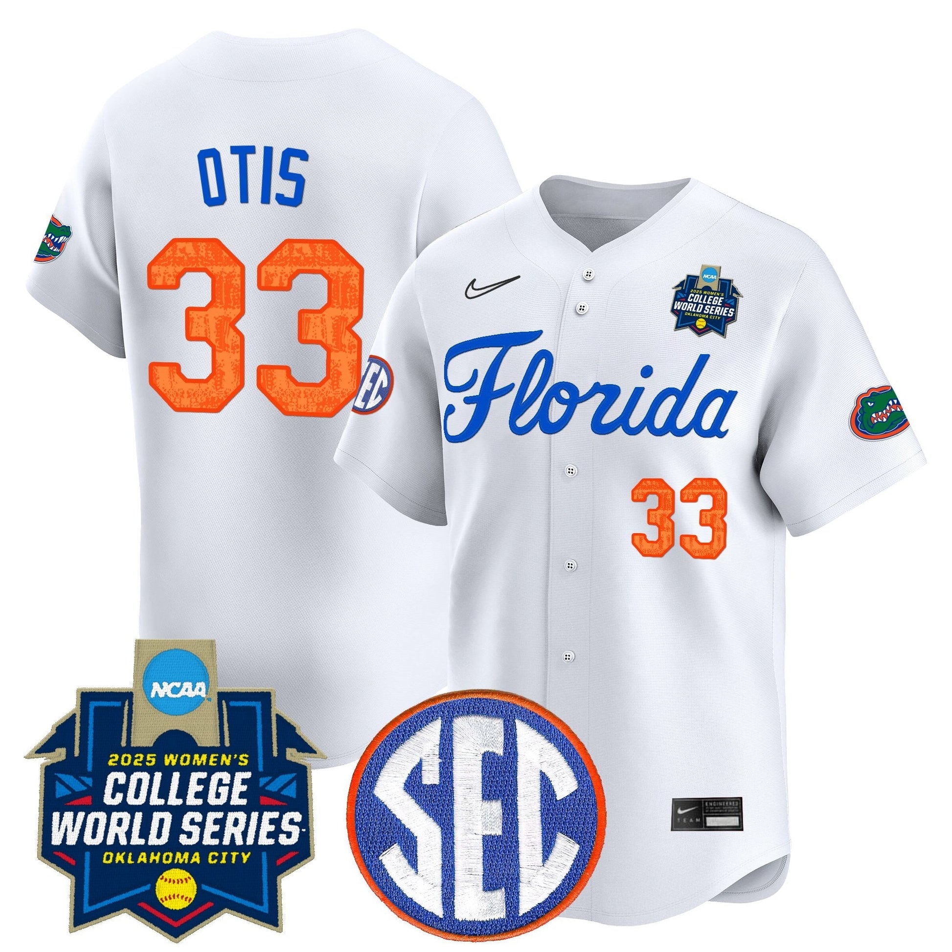 Men's Size - Florida Gators Softball 2025 World Series (WCWS) Vapor Premier Limited Jersey - All Stitched