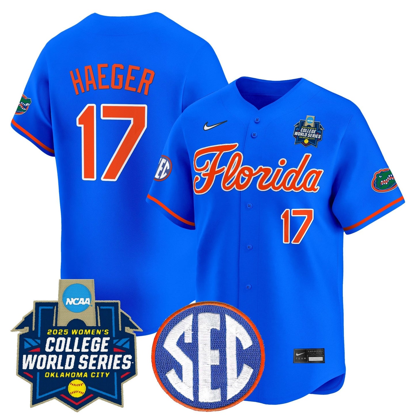 Men's Size - Florida Gators Softball 2025 World Series (WCWS) Vapor Premier Limited Jersey - All Stitched