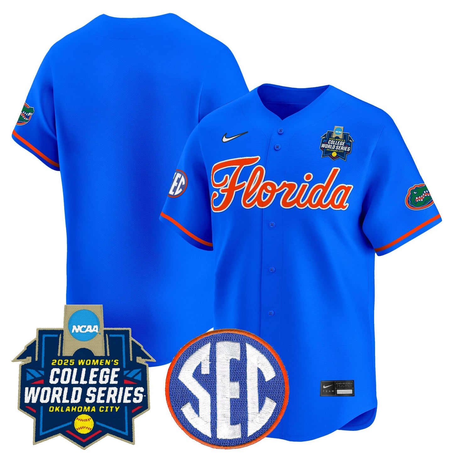 Men's Size - Florida Gators Softball 2025 World Series (WCWS) Vapor Premier Limited Jersey - All Stitched
