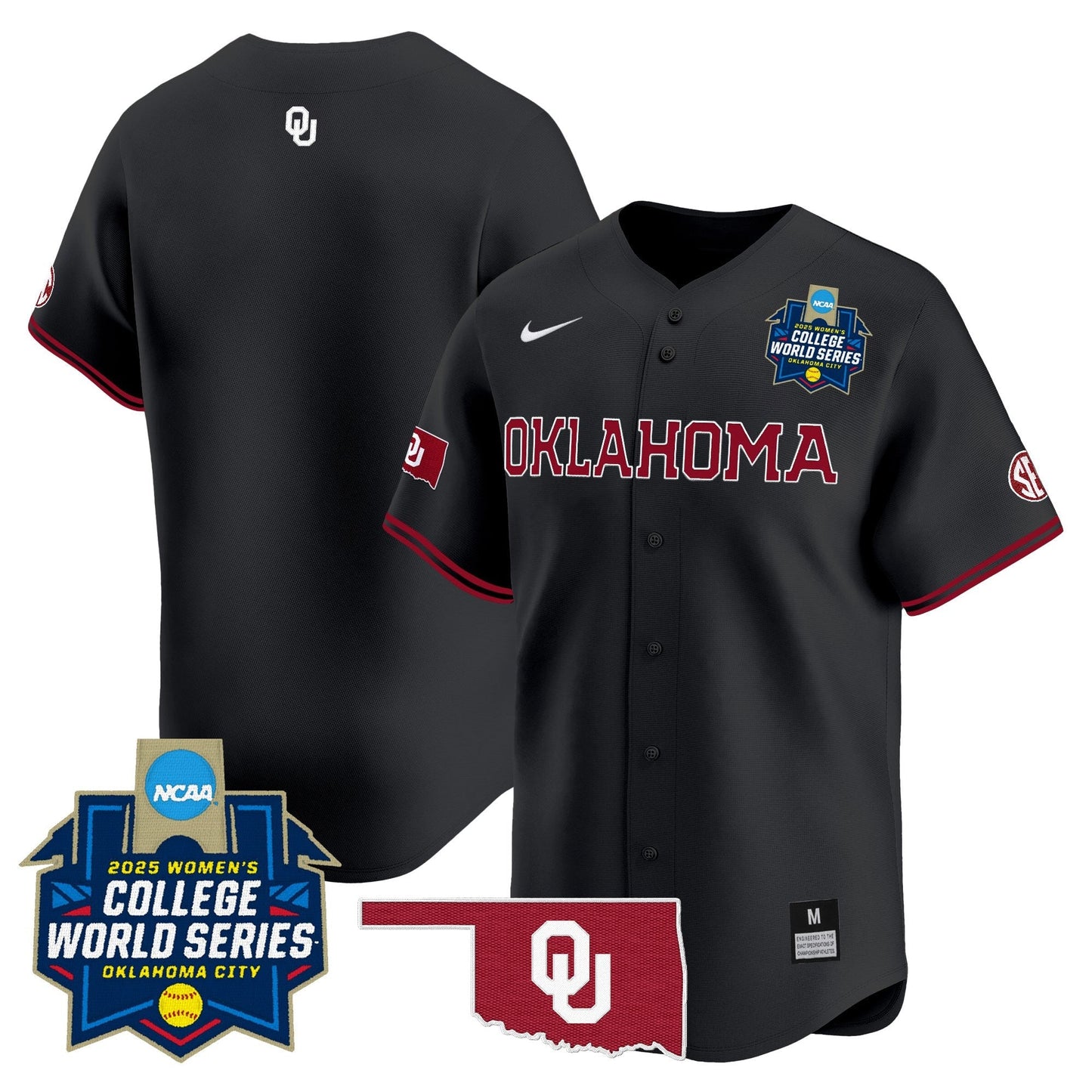 Men's size - Oklahoma Sooners Softball 2025 World Series (WCWS) Vapor Premier Limited Jersey - All Stitched