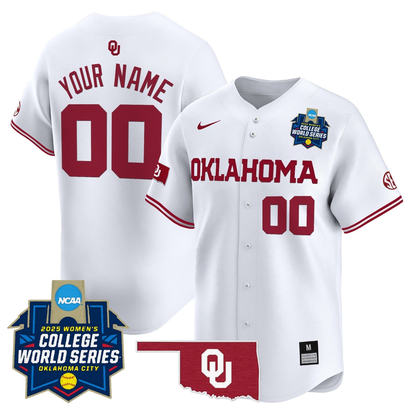 Oklahoma Sooners Softball 2025 World Series (WCWS) Vapor Premier Limited Custom Jersey - All Stitched