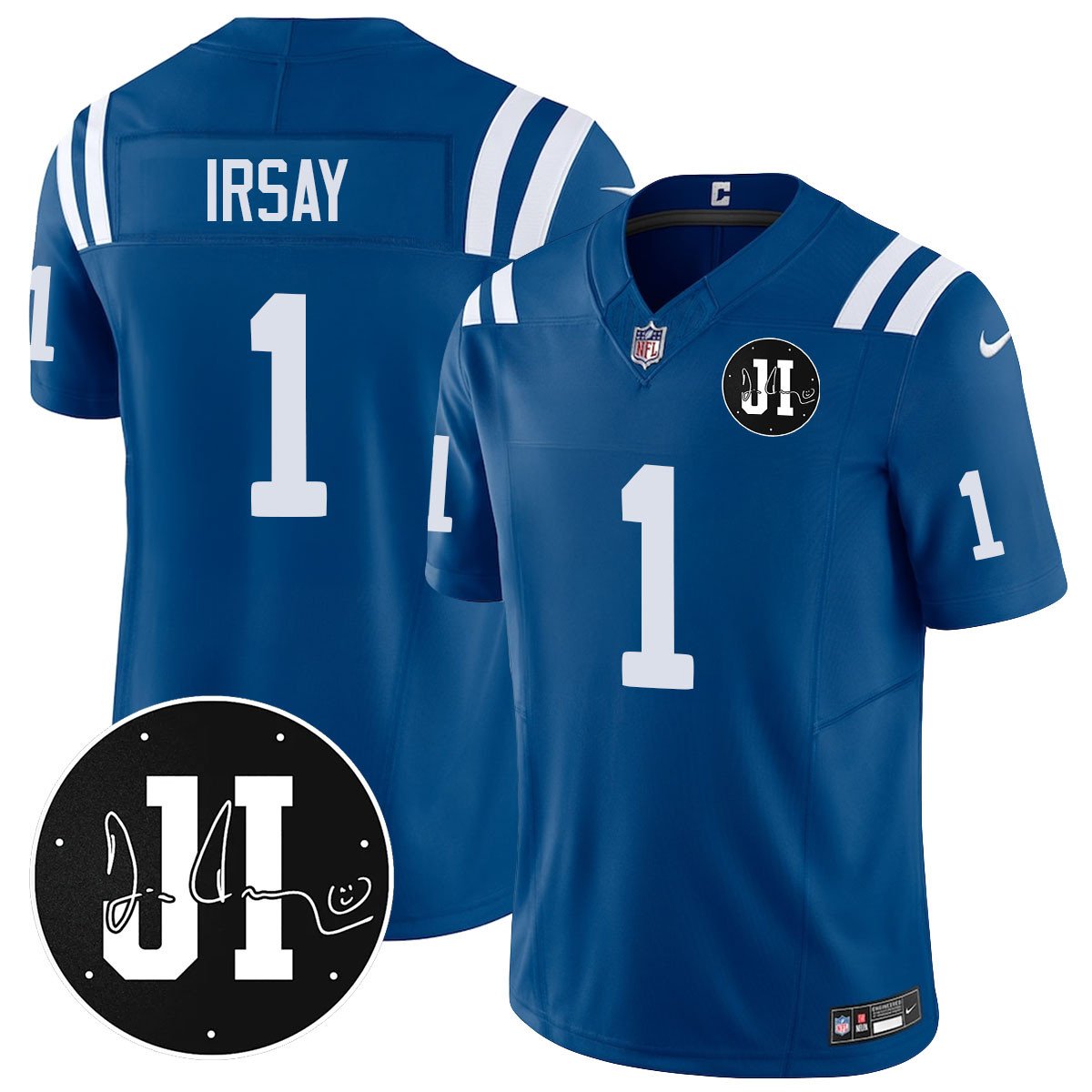Men's Indianapolis Colts Limited 2025 Jersey - Memorial Patch for Jim Irsay - All Stitched