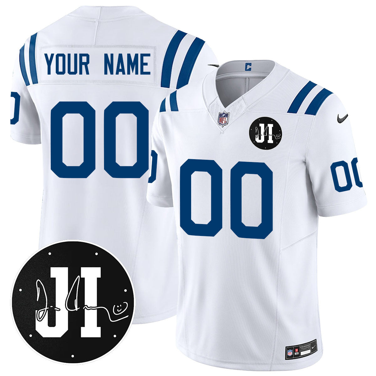 Custom Indianapolis Colts Limited 2025 Jersey - Memorial Patch for Jim Irsay - All Stitched