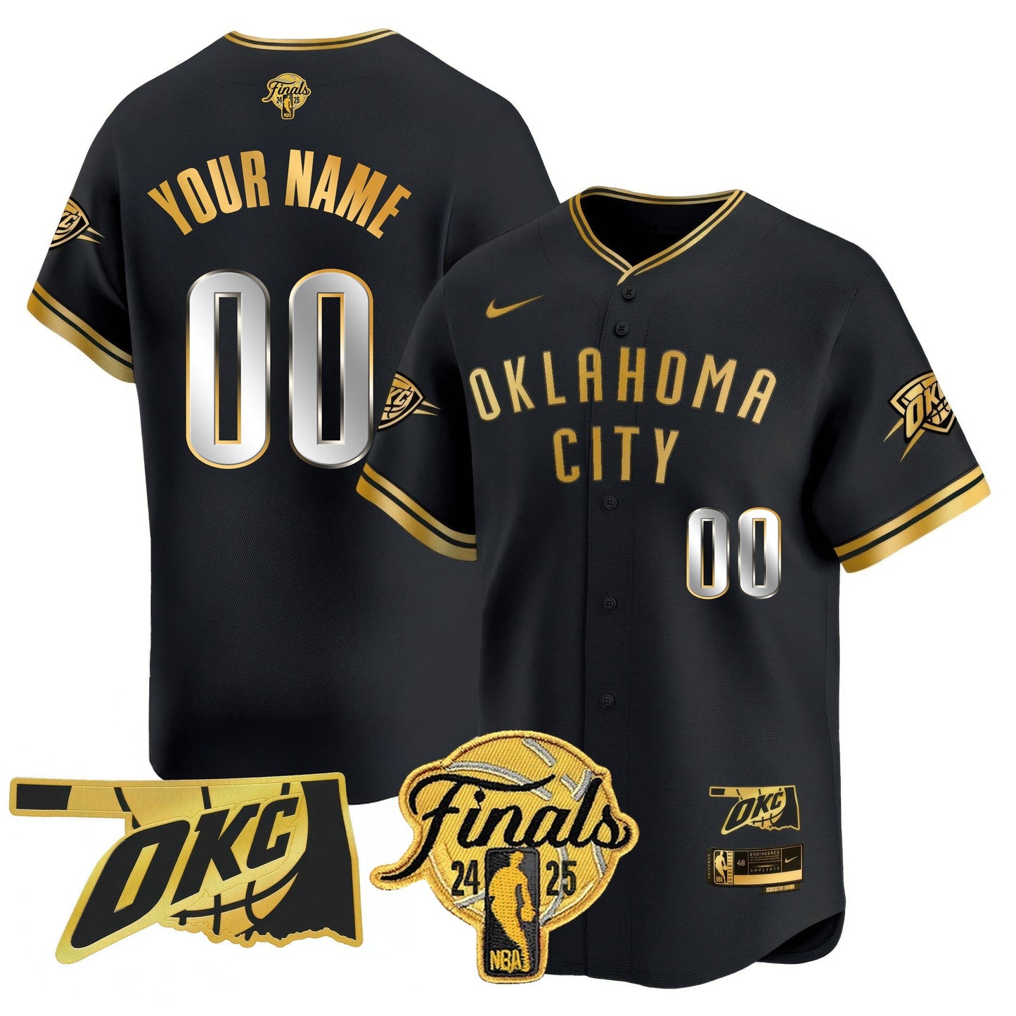 Oklahoma City Thunder Baseball Custom Jersey - Final Patch - All Stitched