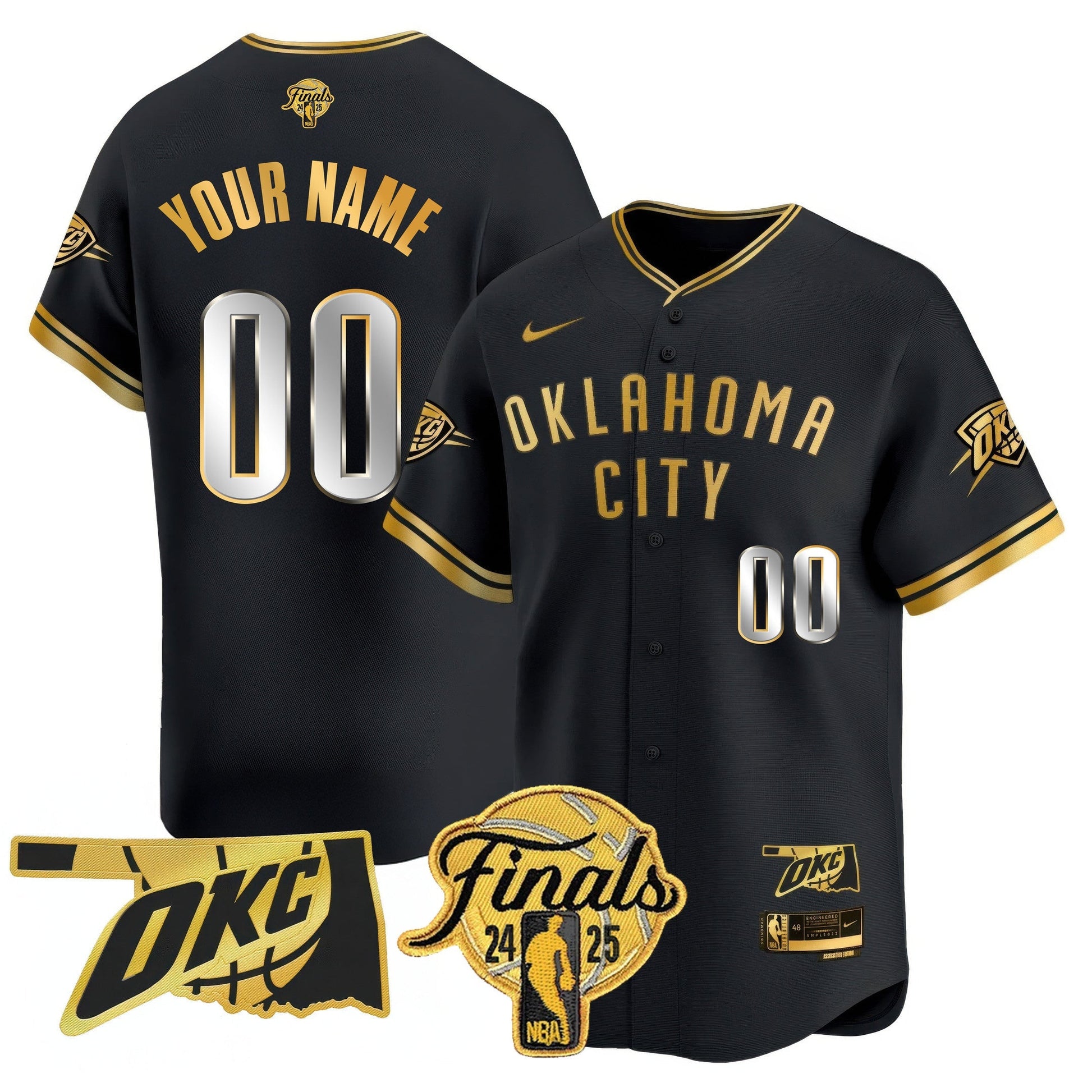Oklahoma City Thunder Baseball Custom Jersey - Final Patch - All Stitched