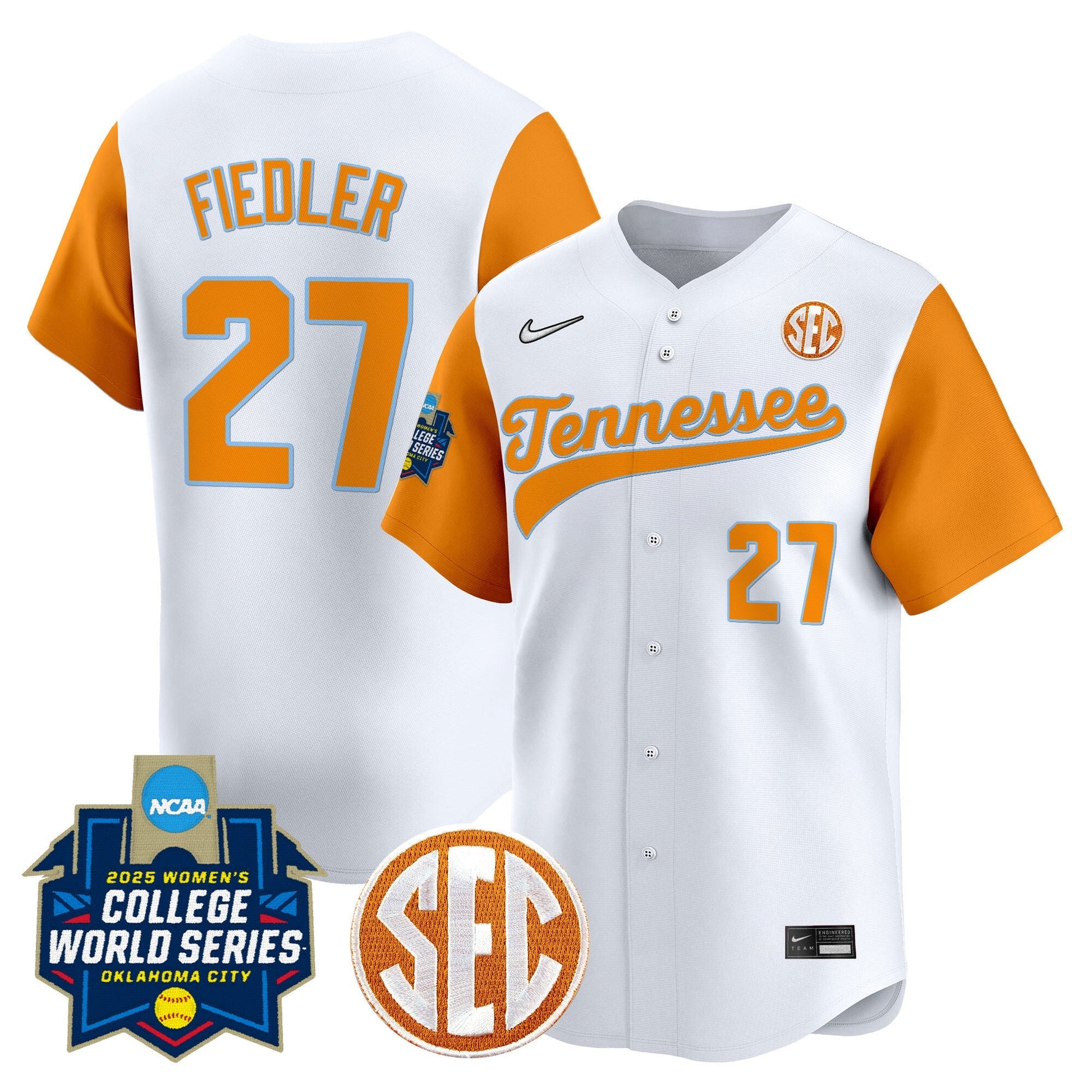 Men's Size - Tennessee Volunteers Softball 2025 World Series (WCWS) Vapor Premier Limited Jersey - All Stitched