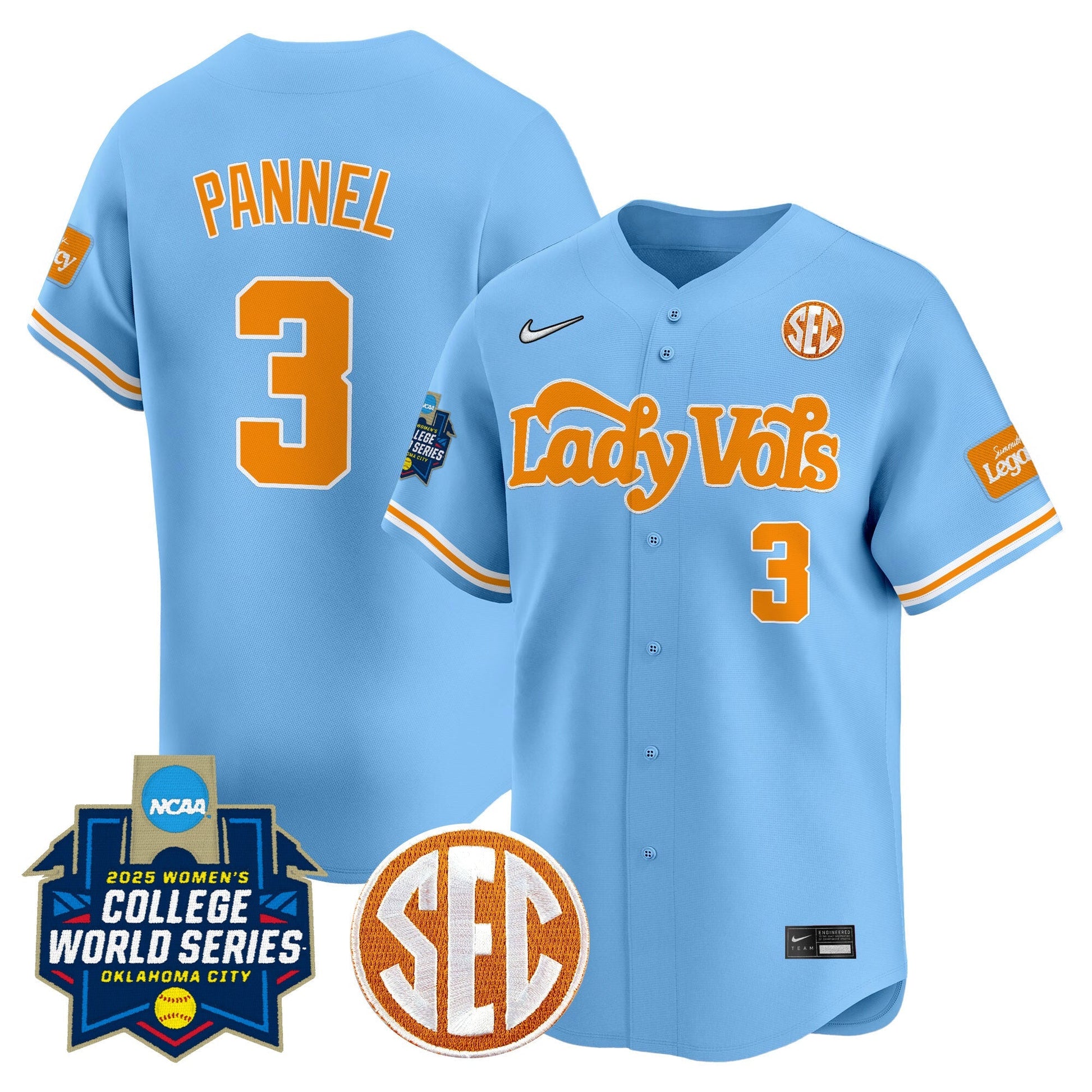 Men's Size - Tennessee Volunteers Softball 2025 World Series (WCWS) Vapor Premier Limited Jersey - All Stitched