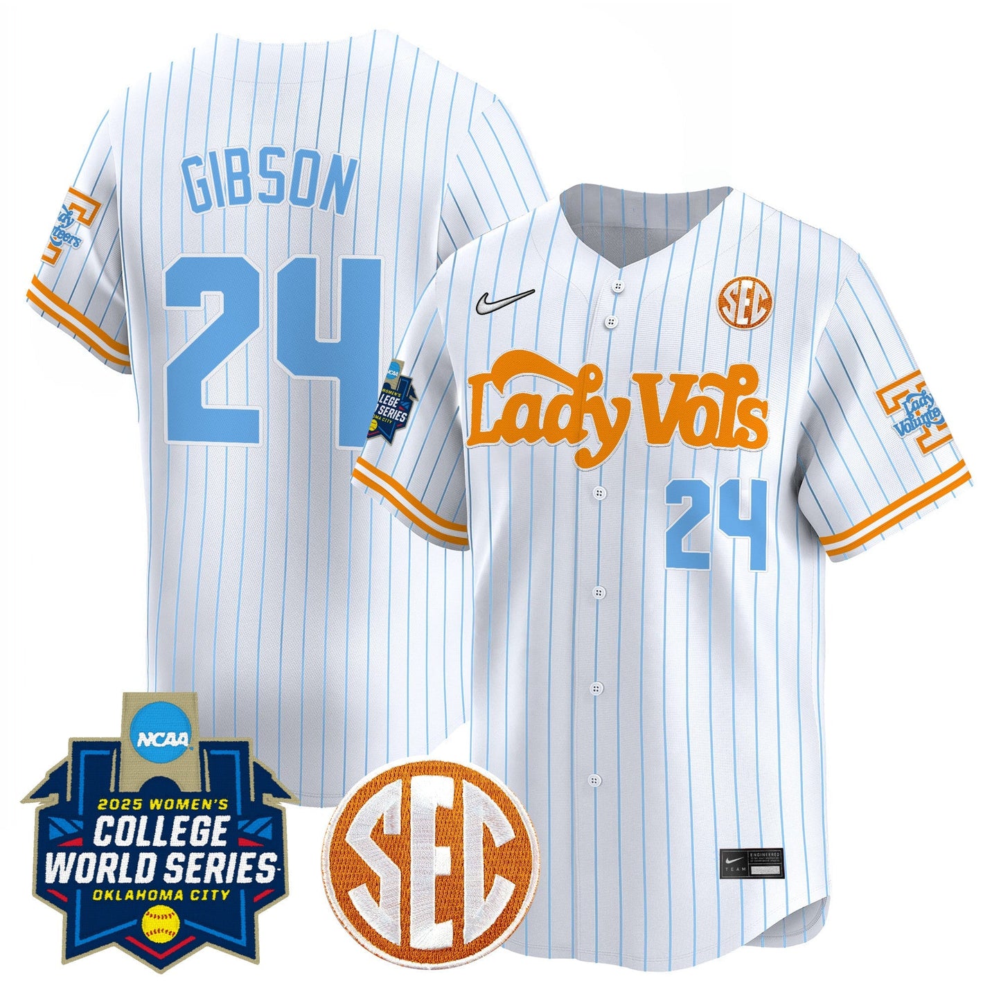 Men's Size - Tennessee Volunteers Softball 2025 World Series (WCWS) Vapor Premier Limited Jersey - All Stitched