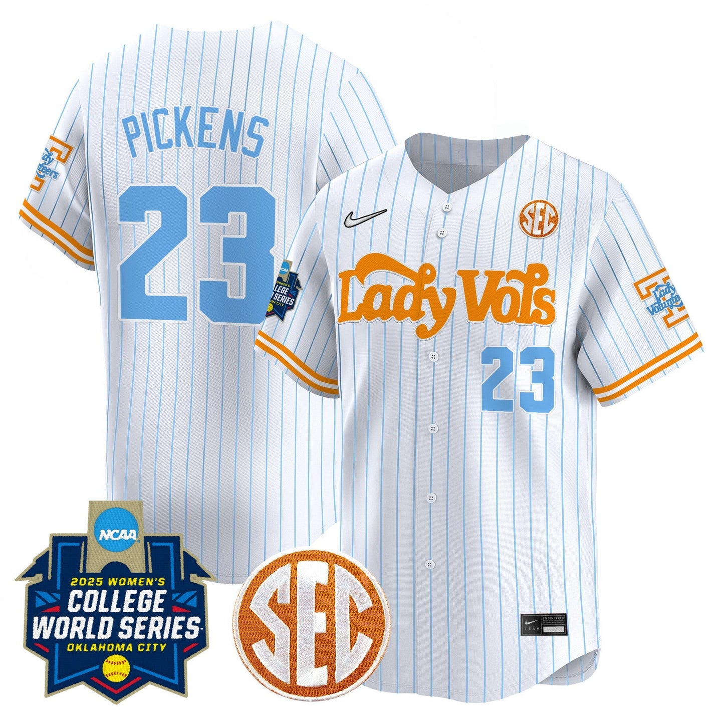 Men's Size - Tennessee Volunteers Softball 2025 World Series (WCWS) Vapor Premier Limited Jersey - All Stitched