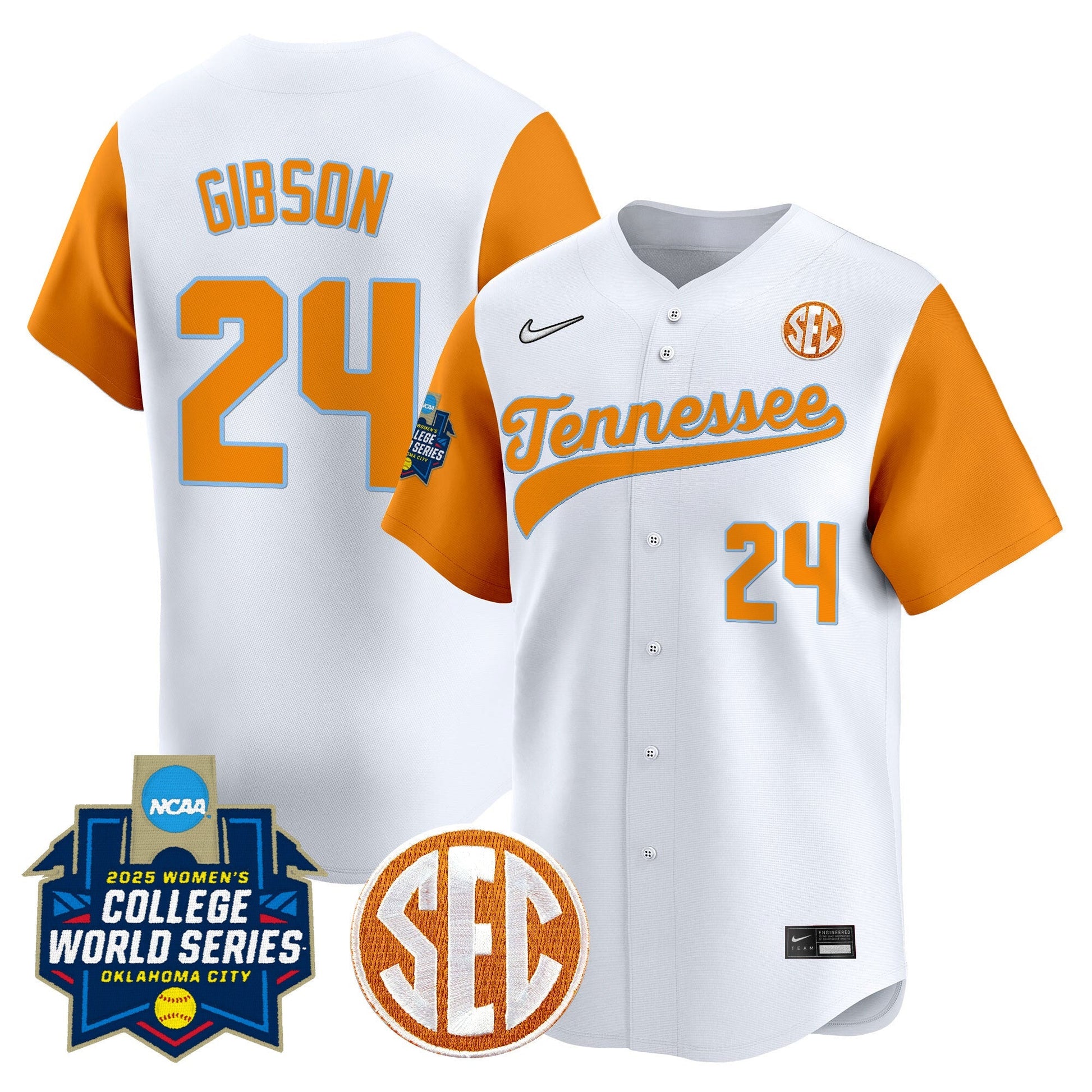 Men's Size - Tennessee Volunteers Softball 2025 World Series (WCWS) Vapor Premier Limited Jersey - All Stitched