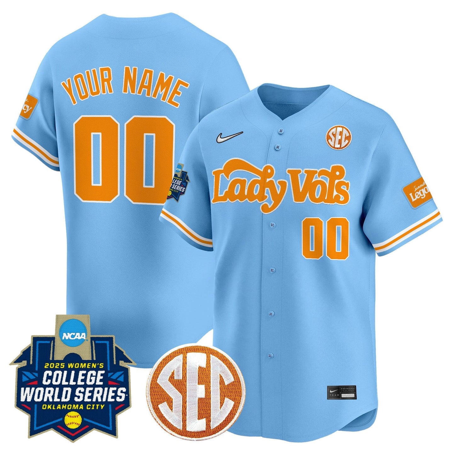 Tennessee Volunteers Softball 2025 World Series (WCWS) Vapor Premier Limited Custom Jersey - All Stitched