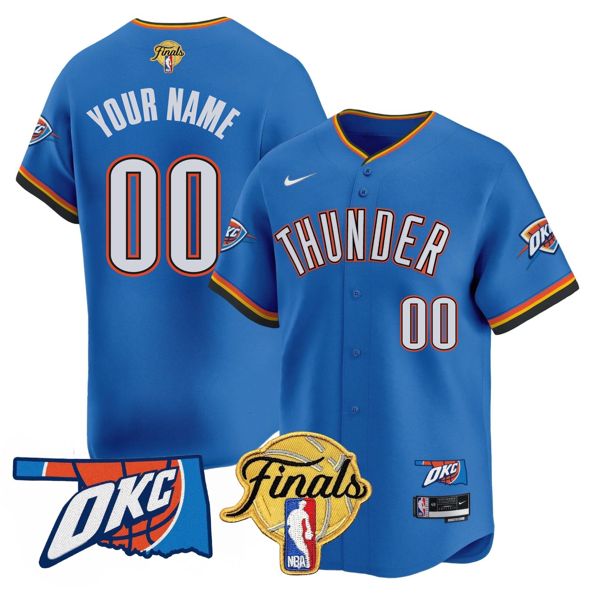 Oklahoma City Thunder Baseball Custom Jersey - Final Patch - All Stitched