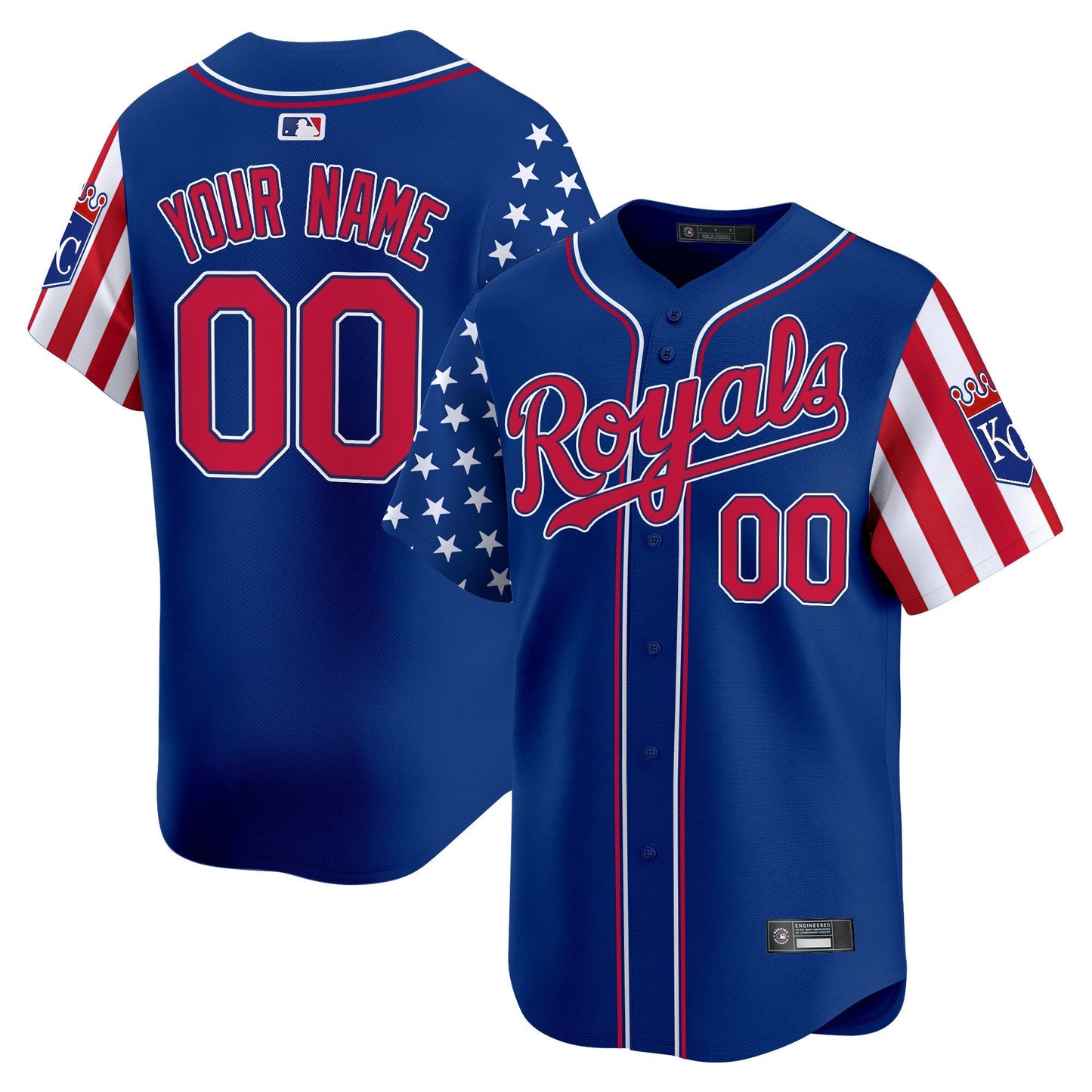 Kansas City Royals 2025 Independence Day Vapor Premier Limited Custom Jersey - All Stitched