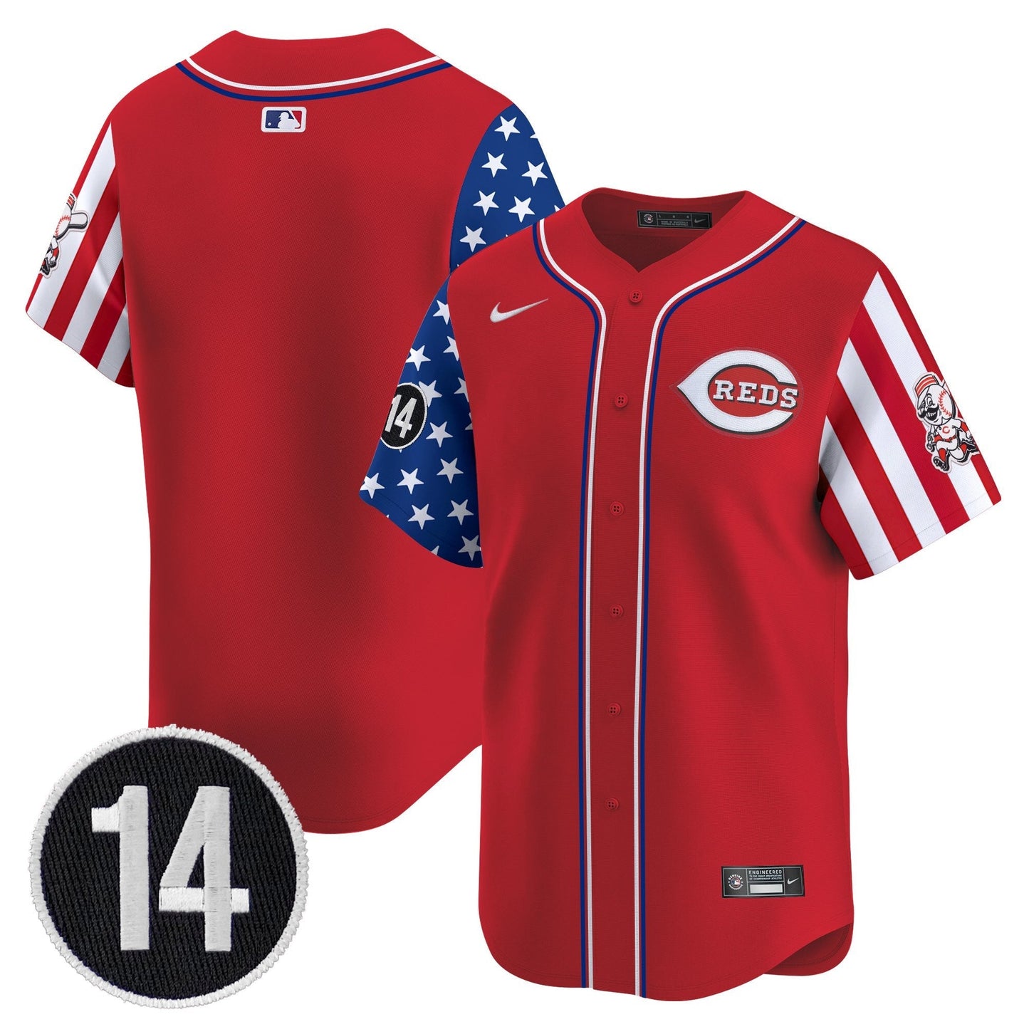 Men's Cincinnati Reds 2025 Independence Day Vapor Premier Limited Jersey - Pete Rose Patch - All Stitched