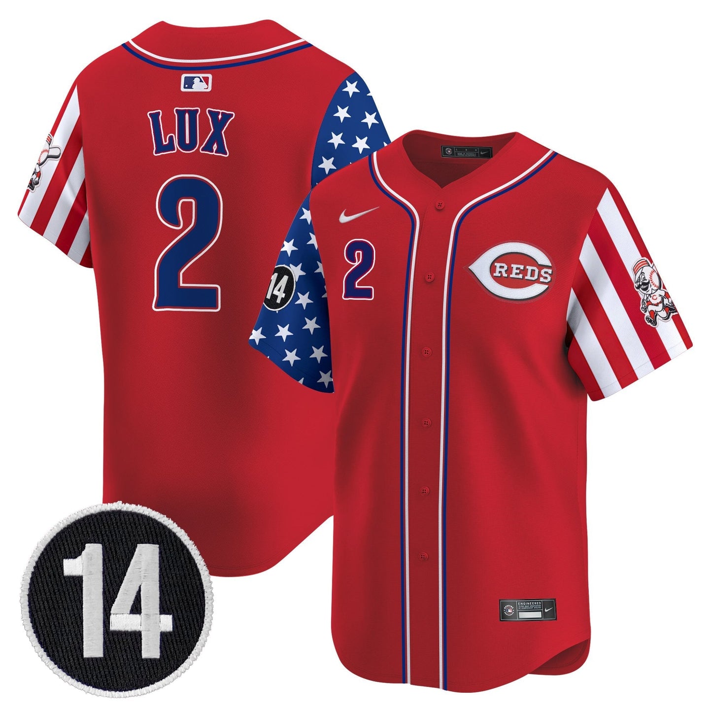 Men's Cincinnati Reds 2025 Independence Day Vapor Premier Limited Jersey - Pete Rose Patch - All Stitched