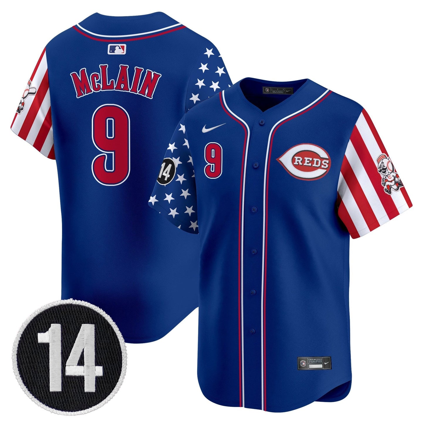 Men's Cincinnati Reds 2025 Independence Day Vapor Premier Limited Jersey - Pete Rose Patch - All Stitched