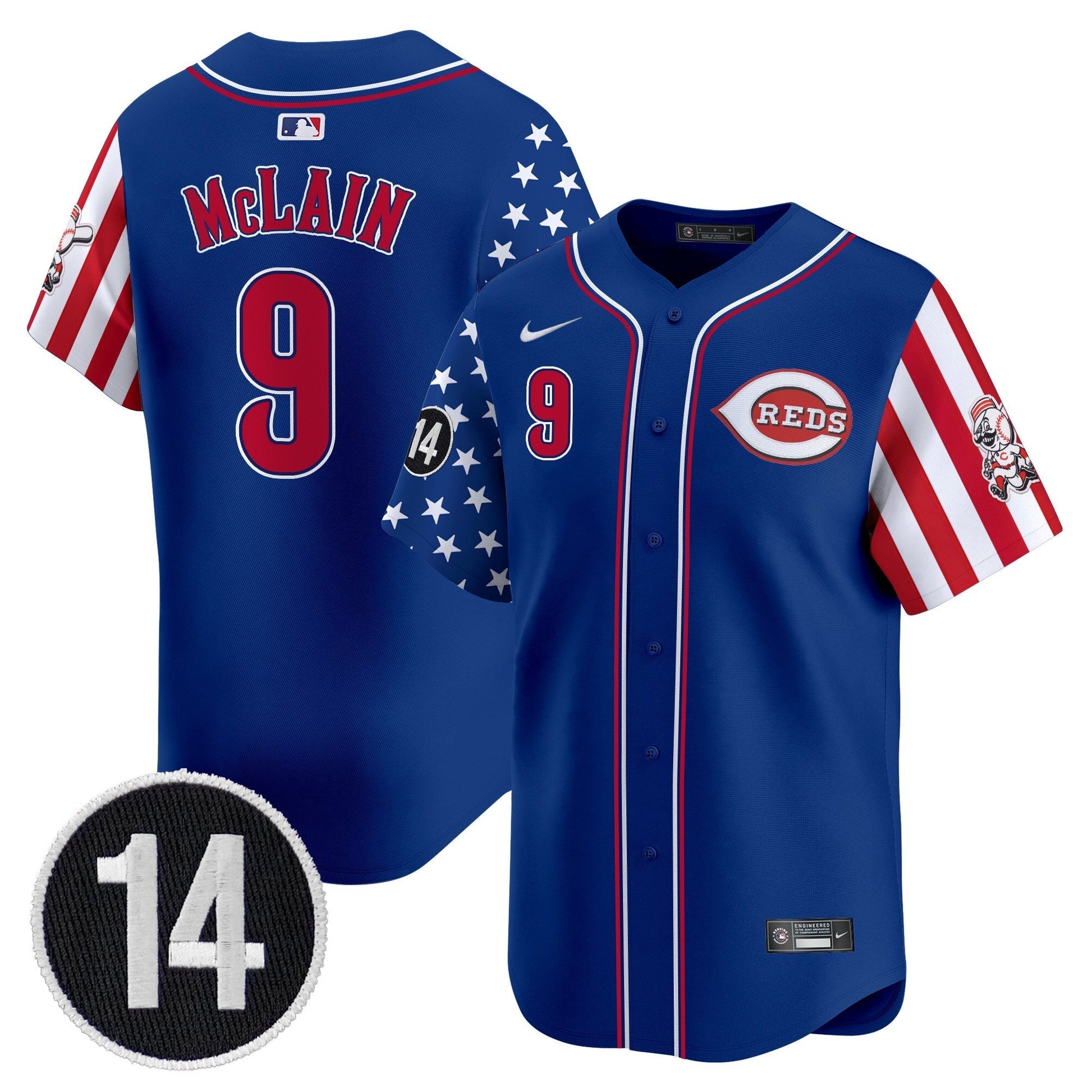 Men's Cincinnati Reds 2025 Independence Day Vapor Premier Limited Jersey - Pete Rose Patch - All Stitched