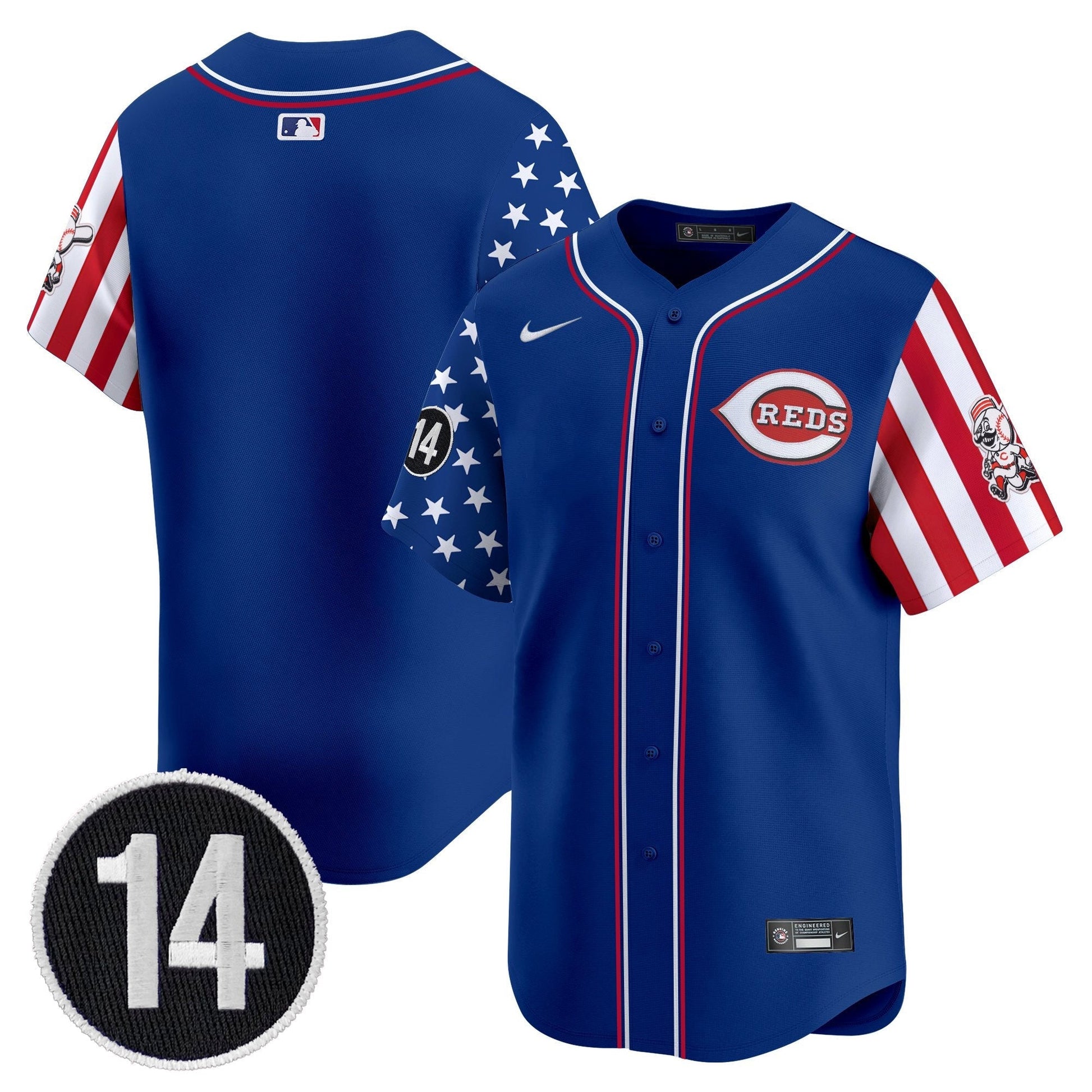 Men's Cincinnati Reds 2025 Independence Day Vapor Premier Limited Jersey - Pete Rose Patch - All Stitched