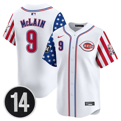 Men's Cincinnati Reds 2025 Independence Day Vapor Premier Limited Jersey - Pete Rose Patch - All Stitched