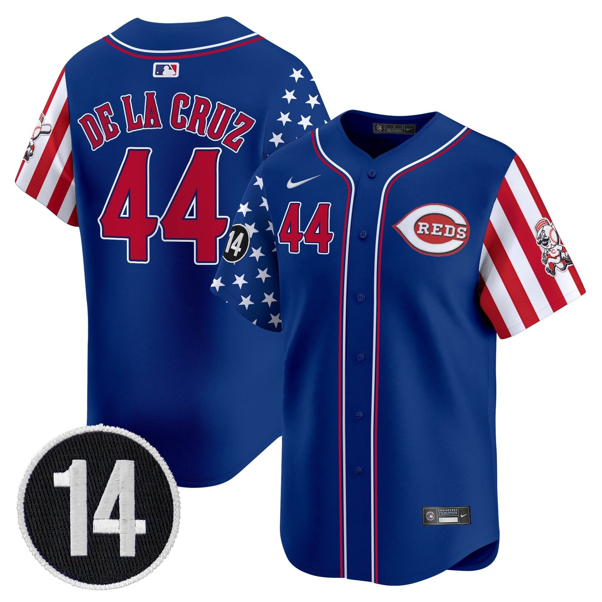 Men's Cincinnati Reds 2025 Independence Day Vapor Premier Limited Jersey - Pete Rose Patch - All Stitched