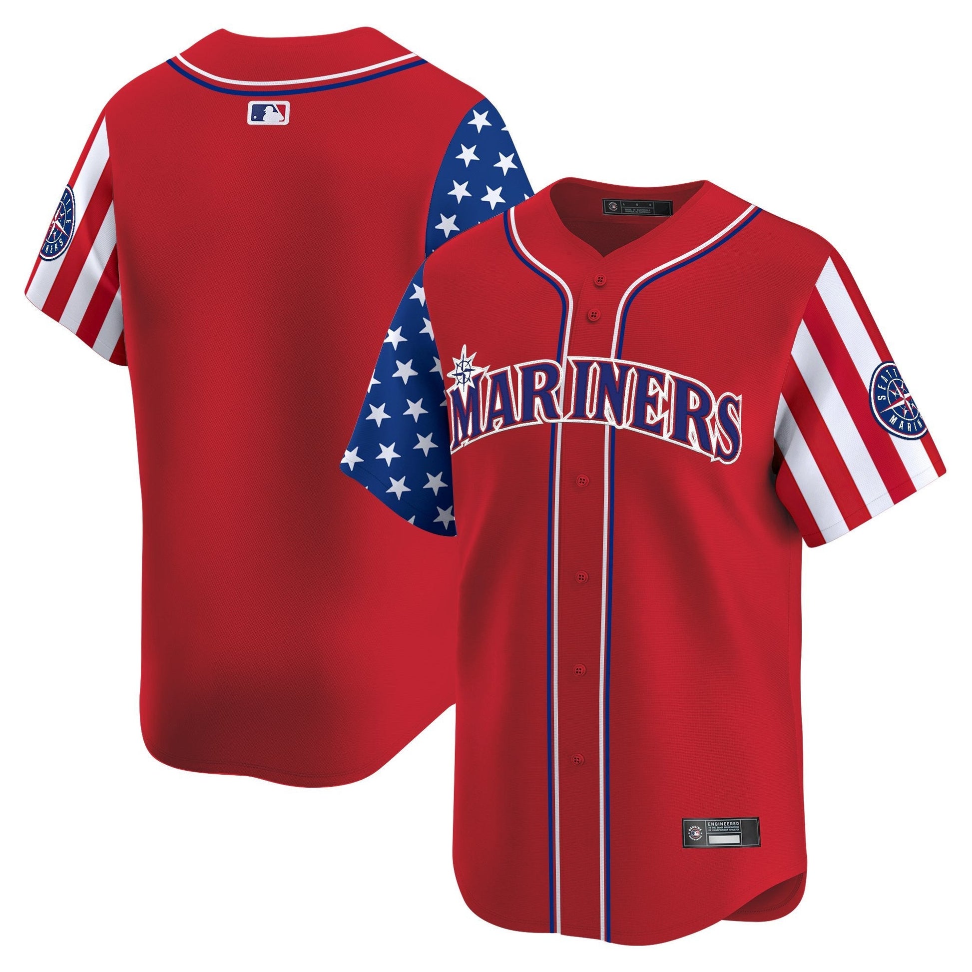 Men's Seattle Mariners 2025 Independence Day Vapor Premier Limited Jersey - All Stitched