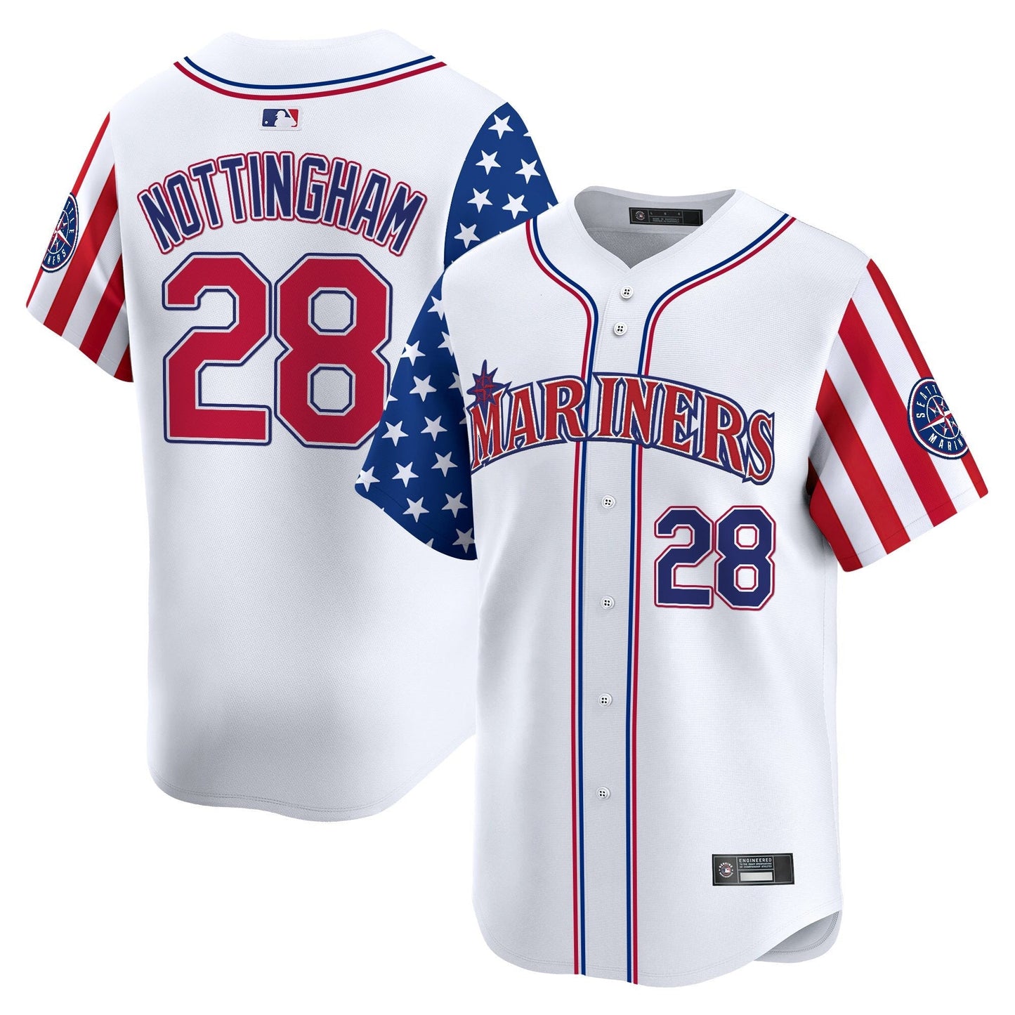 Men's Seattle Mariners 2025 Independence Day Vapor Premier Limited Jersey - All Stitched