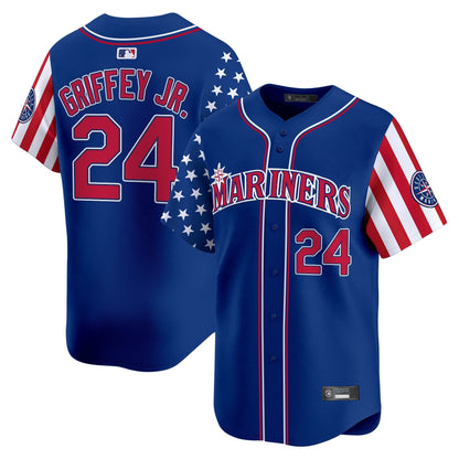 Men's Seattle Mariners 2025 Independence Day Vapor Premier Limited Jersey - All Stitched
