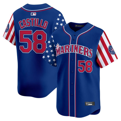 Men's Seattle Mariners 2025 Independence Day Vapor Premier Limited Jersey - All Stitched