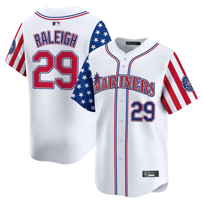Men's Seattle Mariners 2025 Independence Day Vapor Premier Limited Jersey - All Stitched